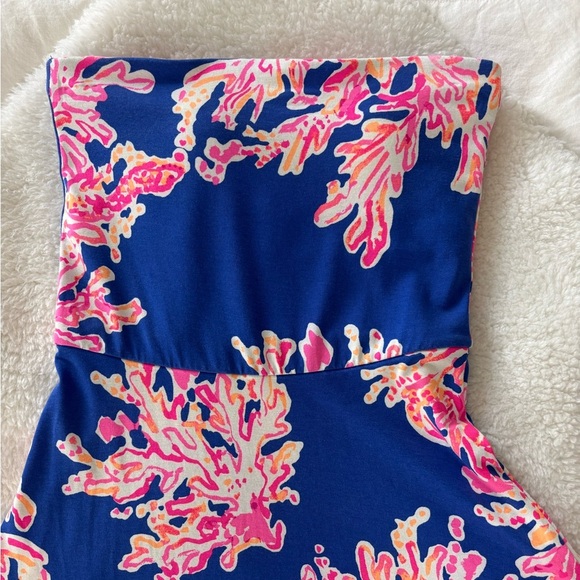 Lilly Pulitzer Strapless Fit & Flare Dress Sz 2XS Blue pink - Picture 3 of 11